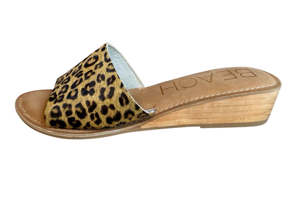 Beach by Matisse Tiki Low Wedge Calf Hair Slide Sandals 10